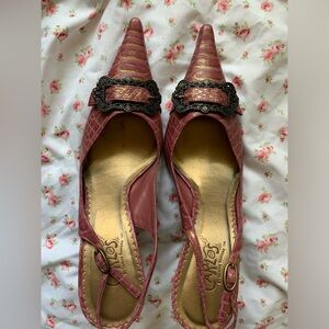 Sling back Y2K snakeskin heels